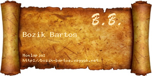 Bozik Bartos névjegykártya